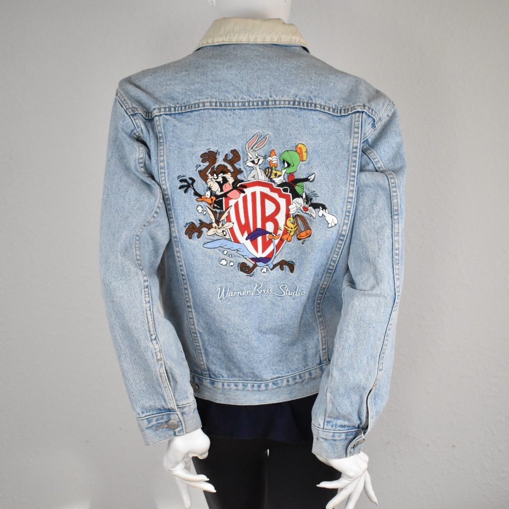 Vintage Looney Tunes Denim Jacket Mens XS